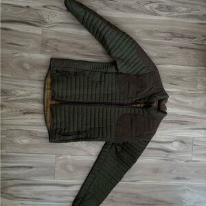 Eddie Bauer Men's Puffer Jacket - Olive and Dark Brown